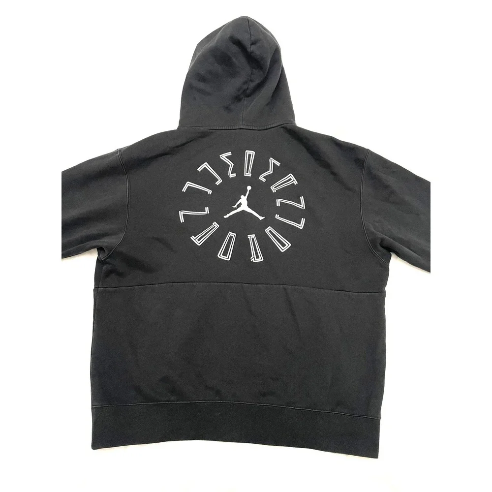 Air Jordan AJ11 Graphic Fleece Pullover Hoodie Men's XL Black Circle DD0386-010